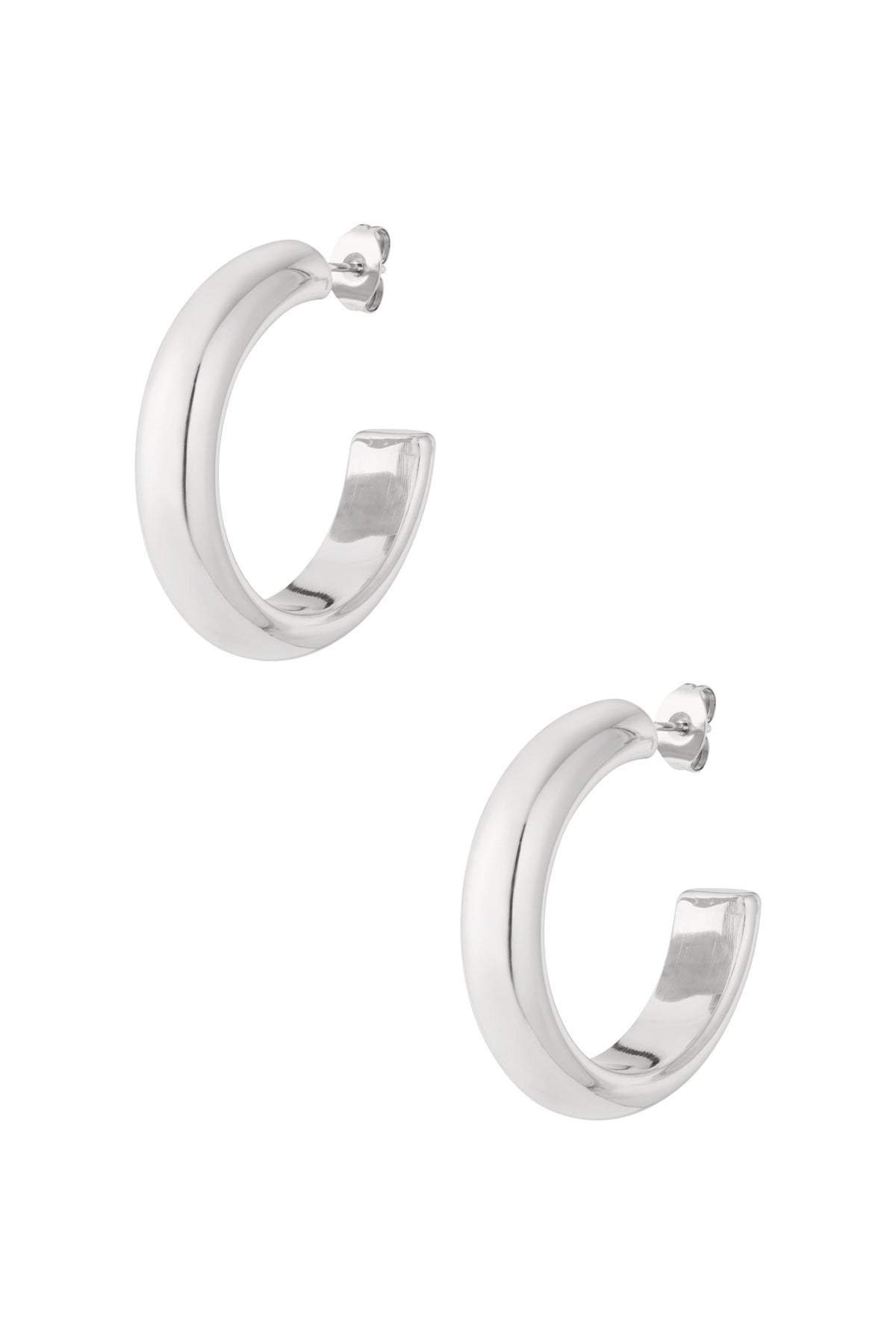 Thick hoop earrings