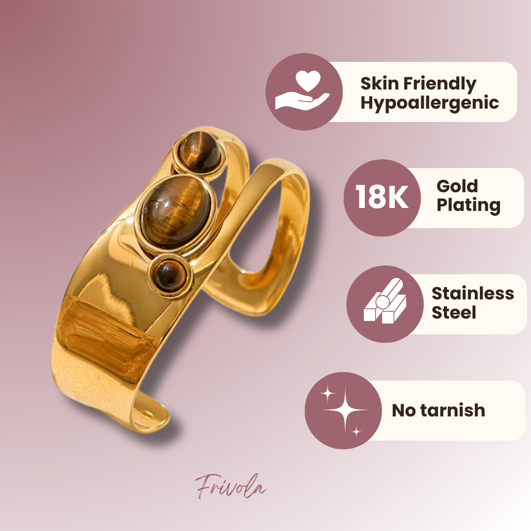 Tiger's Eye – Bold Open Bangle | Strength and Confidence