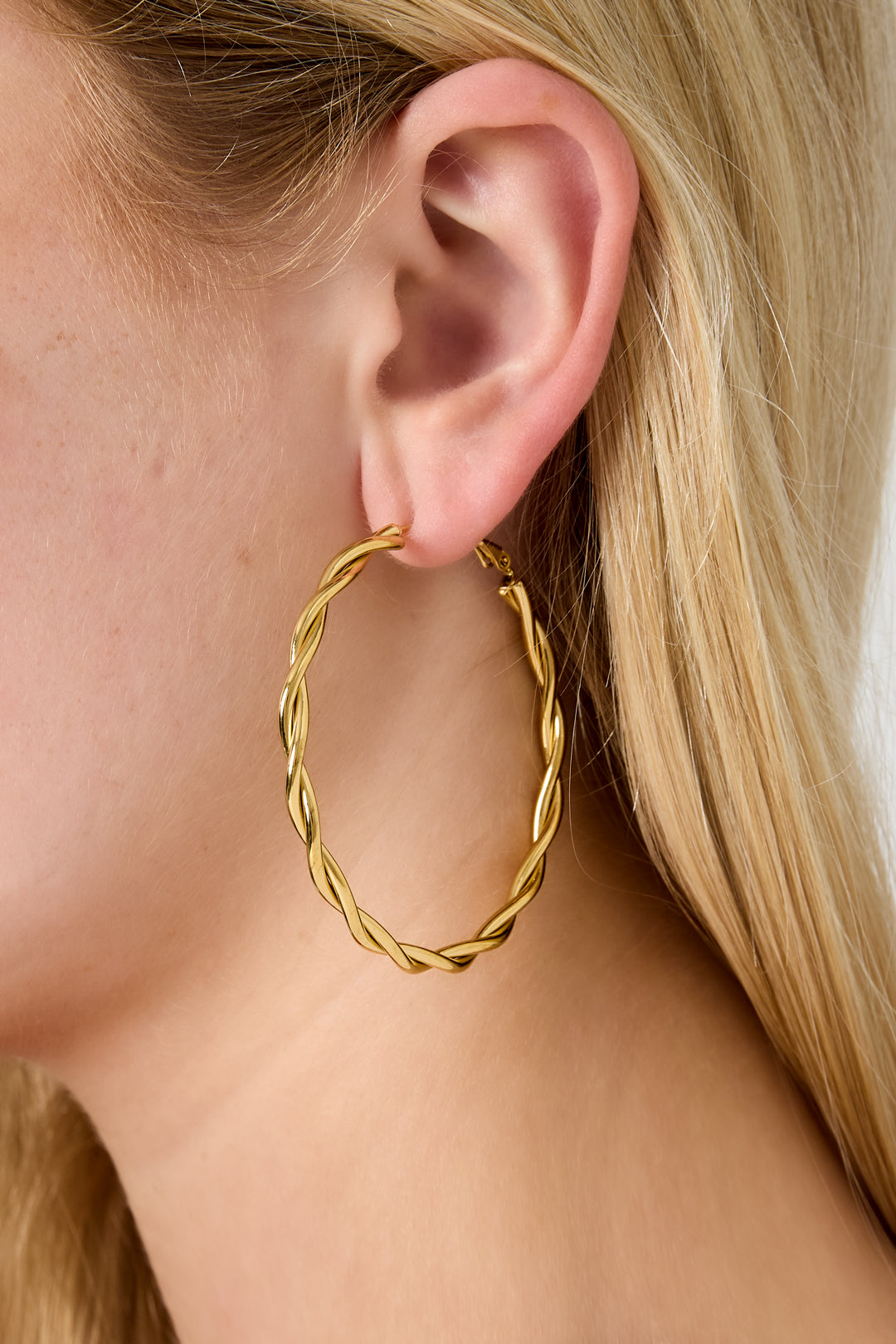 Twisted hoop earrings L