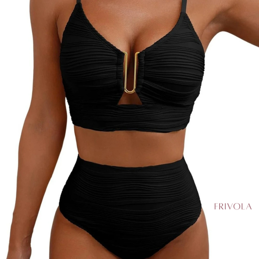 Amalfi Sculpt Bikini – High Waist Bikini met Gouden Detail