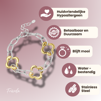 Bold Luck Klaver Armband Stainless Steel