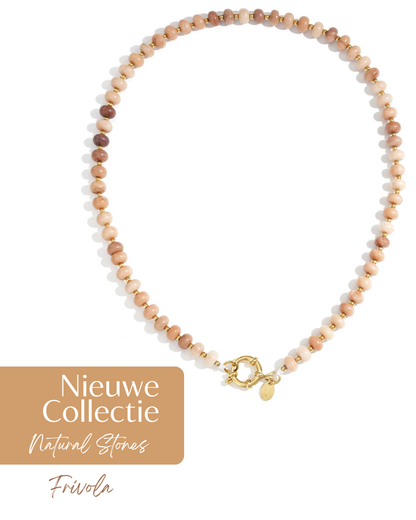 Natuurlijke Steen en Hematiet Kralen Ketting